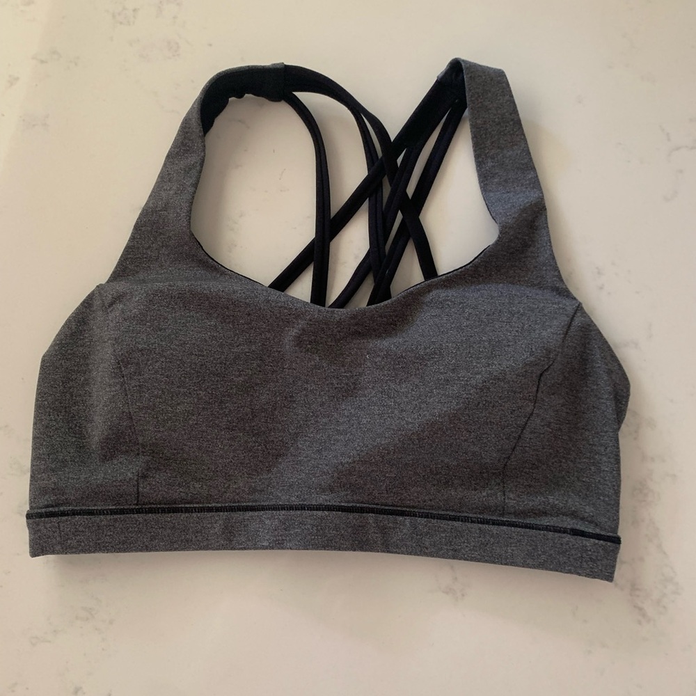 Lululemon Athletica Black and Gray Sports Bra sz 6